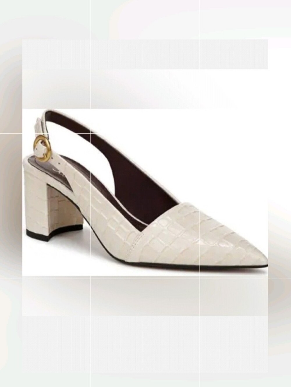 Franco Sarto Trista Croc Embossed Slingback Pump